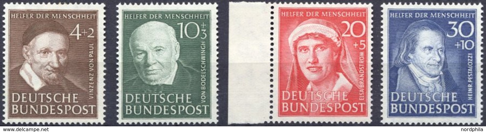 BUNDESREPUBLIK 143-46 **, 1951, Helfer Der Menschheit, Prachtsatz, Mi. 140.- - Gebraucht