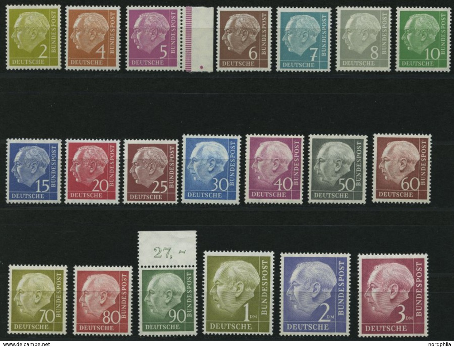 BUNDESREPUBLIK 177-96 **, 1954, Heuss, Prachtsatz, Mi. 300.- - Used Stamps