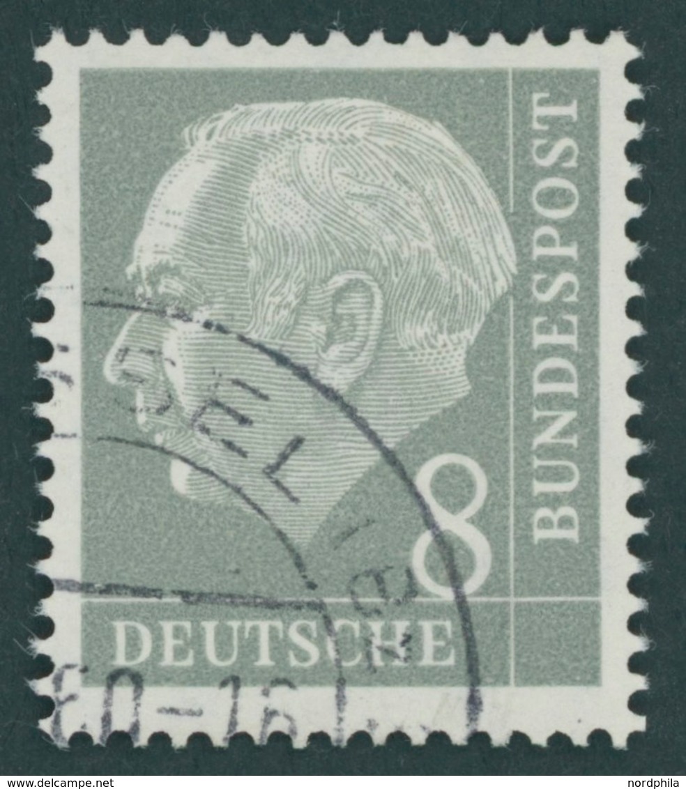 BUNDESREPUBLIK 182Y O, 1960, 8 Pf. Heuss Wz. Liegend, Nachauflage, Pracht, Gepr. D. Schlegel, Mi. 150.- - Used Stamps