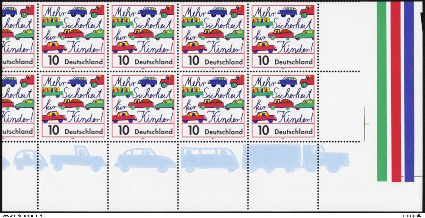 BUNDESREPUBLIK 1897KB **, 1997, 100 Pf. Mehr Sicherheit Für Kinder Im Straßenverkehr Im Stark Verzähnten Kleinbogen, Pra - Gebraucht