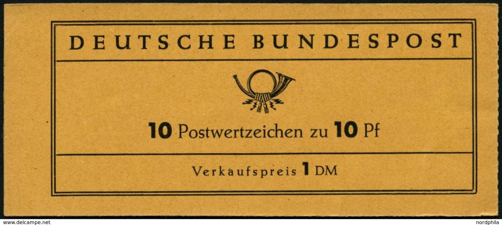 ZUSAMMENDRUCKE MH 6cb **, 1960, Markenheftchen Heuss Lumogen, Erstauflage, Mit Druckereizeichen 5 (nur Die Obere Hälfte  - Other & Unclassified