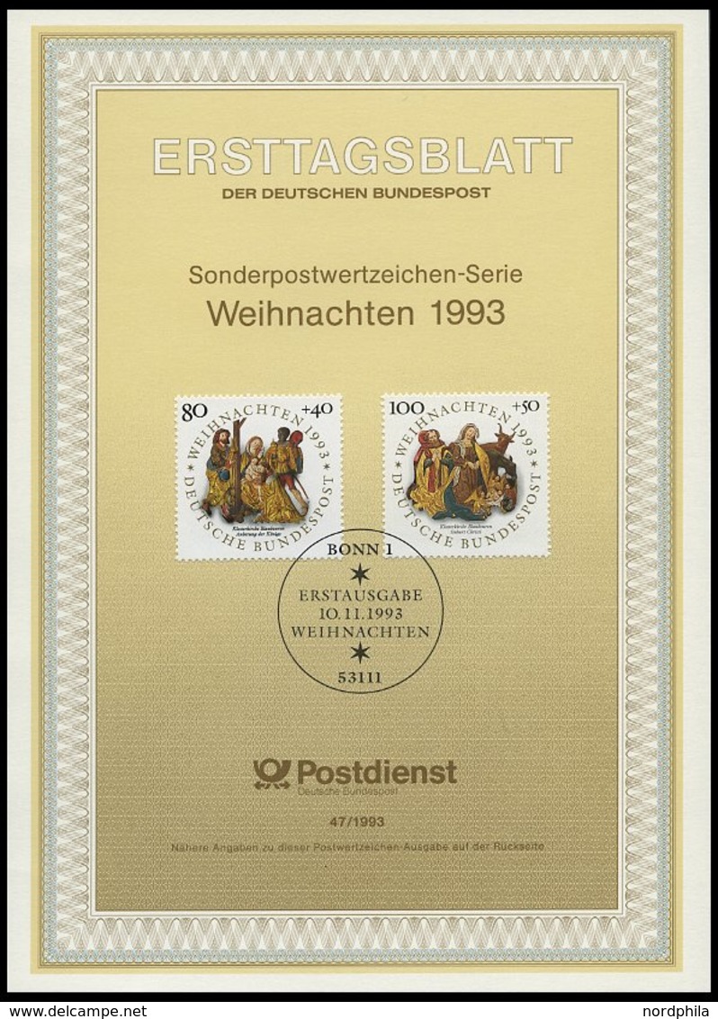 ERSTTAGSBLÄTTER 1645-1708 BrfStk, 1993, Kompletter Jahrgang, ETB 1 - 47/93, Pracht - Otros & Sin Clasificación