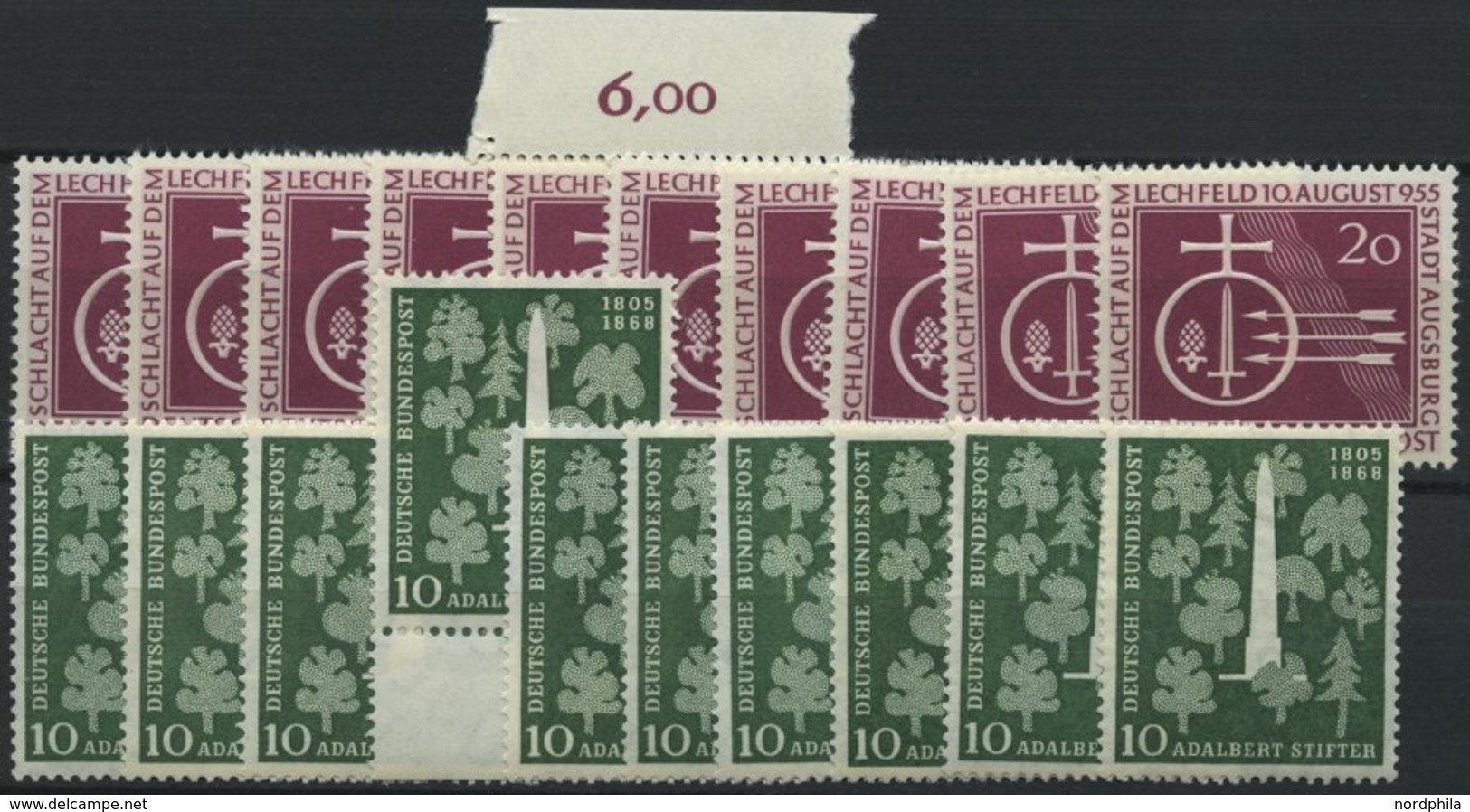 ENGROS 216,220 **, 1955, Lechfeld Und Stifter, Je 10x, Pracht, Mi. 145.- - Abarten Und Kuriositäten