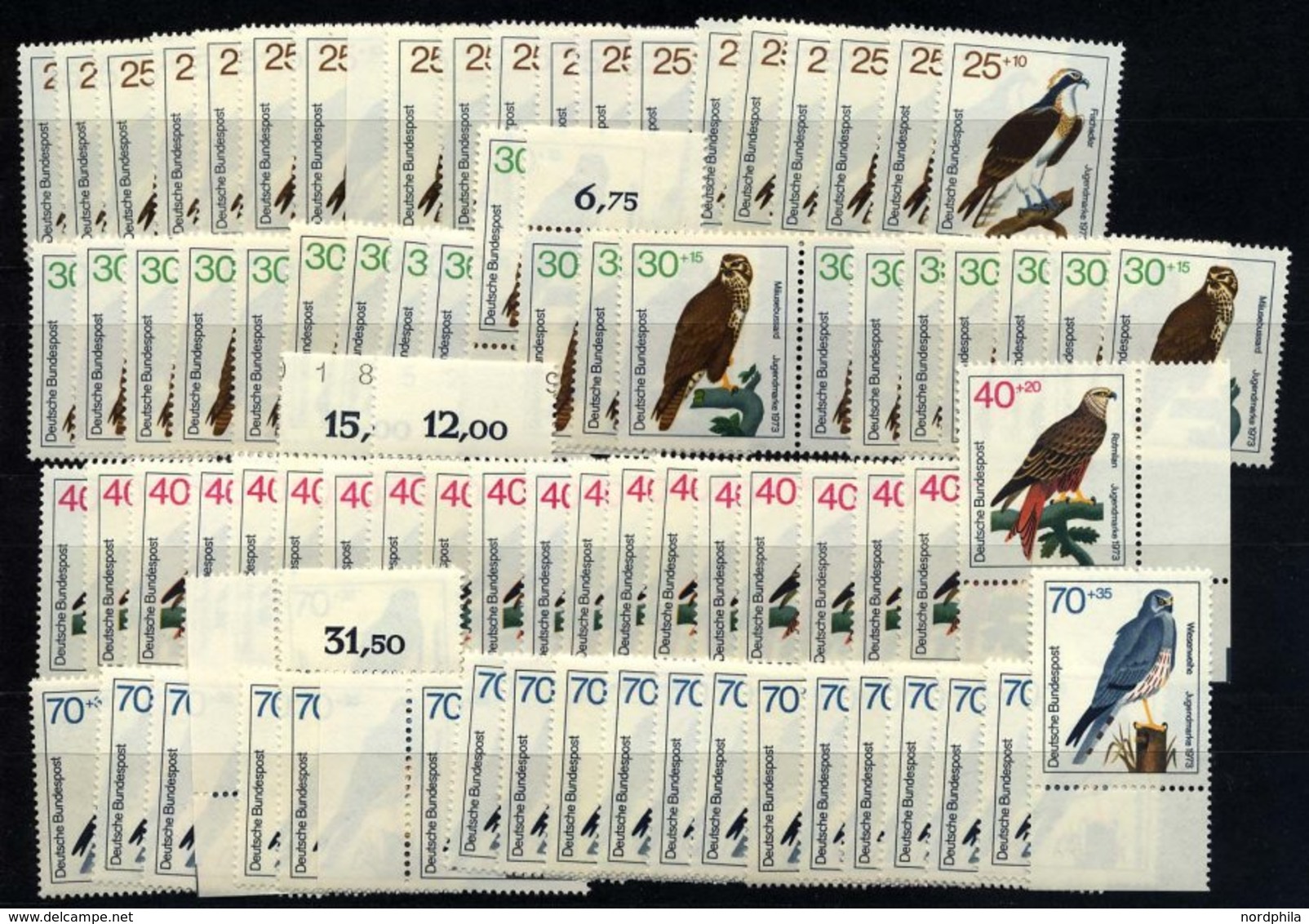 ENGROS 754-57 **, 1973, Vögel, 20 Prachtsätze, Mi. 160.- - Variedades Y Curiosidades