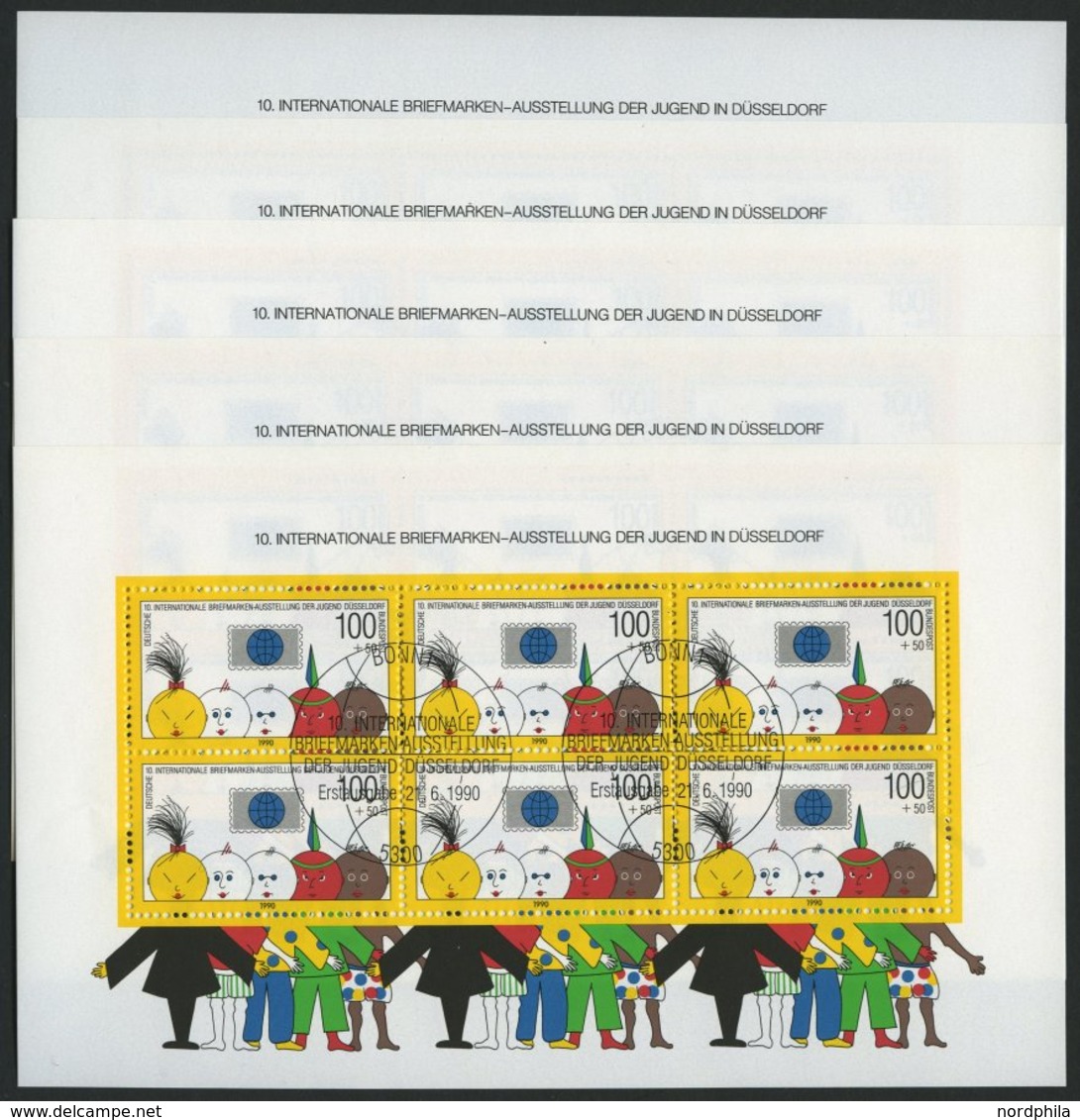 ENGROS Bl. 21 O, 1990, Block Briefmarkenausstellung, 5x Mit Ersttags-Sonderstempel, Pracht, Mi. 110.- - Errors & Oddities