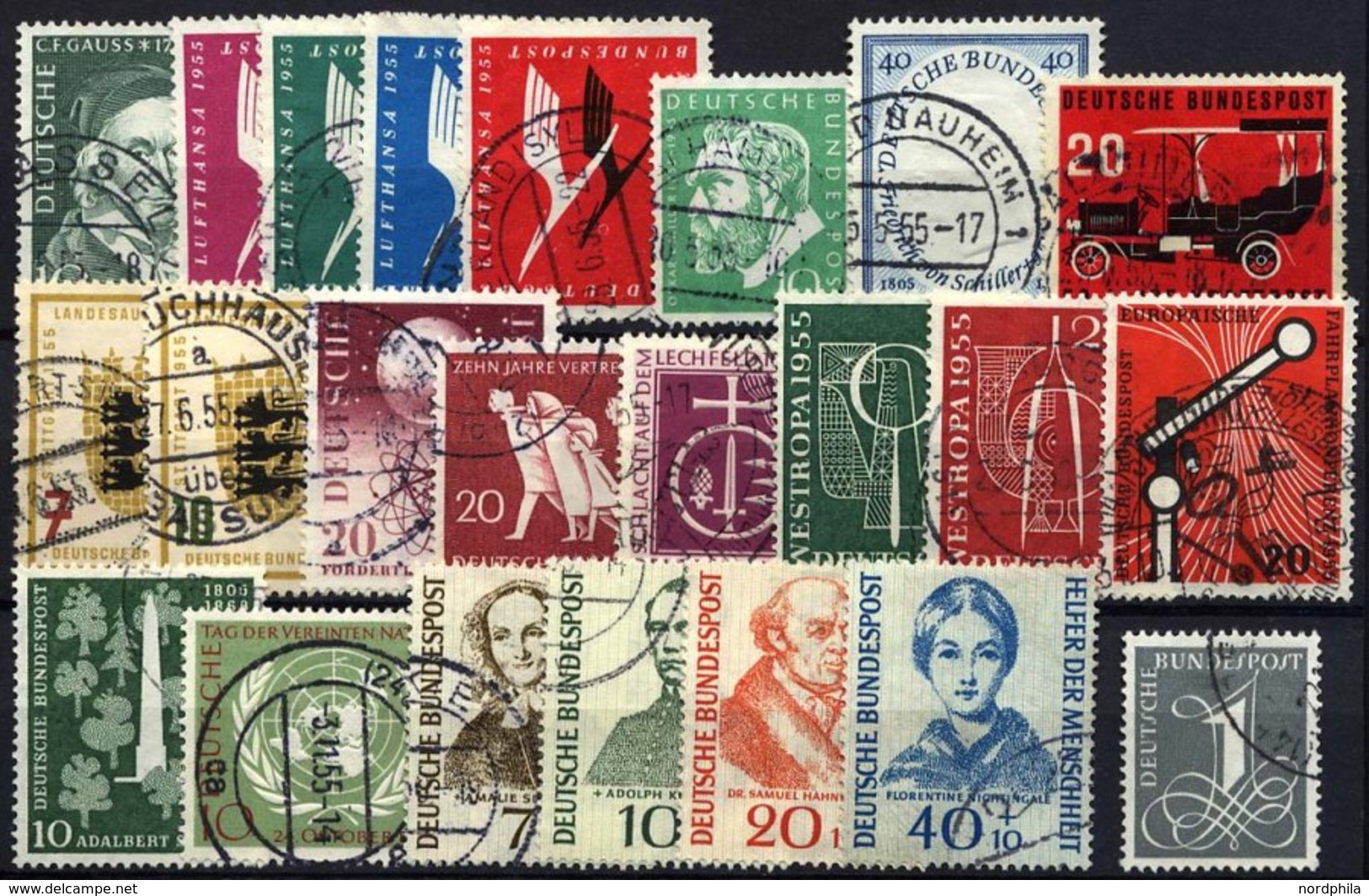 JAHRGÄNGE 204-26x O, 1955, Kompletter Jahrgang, Pracht - Used Stamps