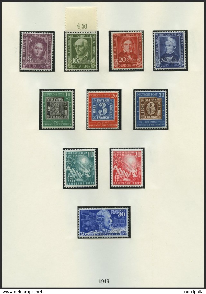 SAMMLUNGEN **, 1948-81, Postfrische Sammlung Bundesrepublik In 3 Lindner Falzlosalben, Bis Auf 25-90 Pf. Posthorn Komple - Gebraucht