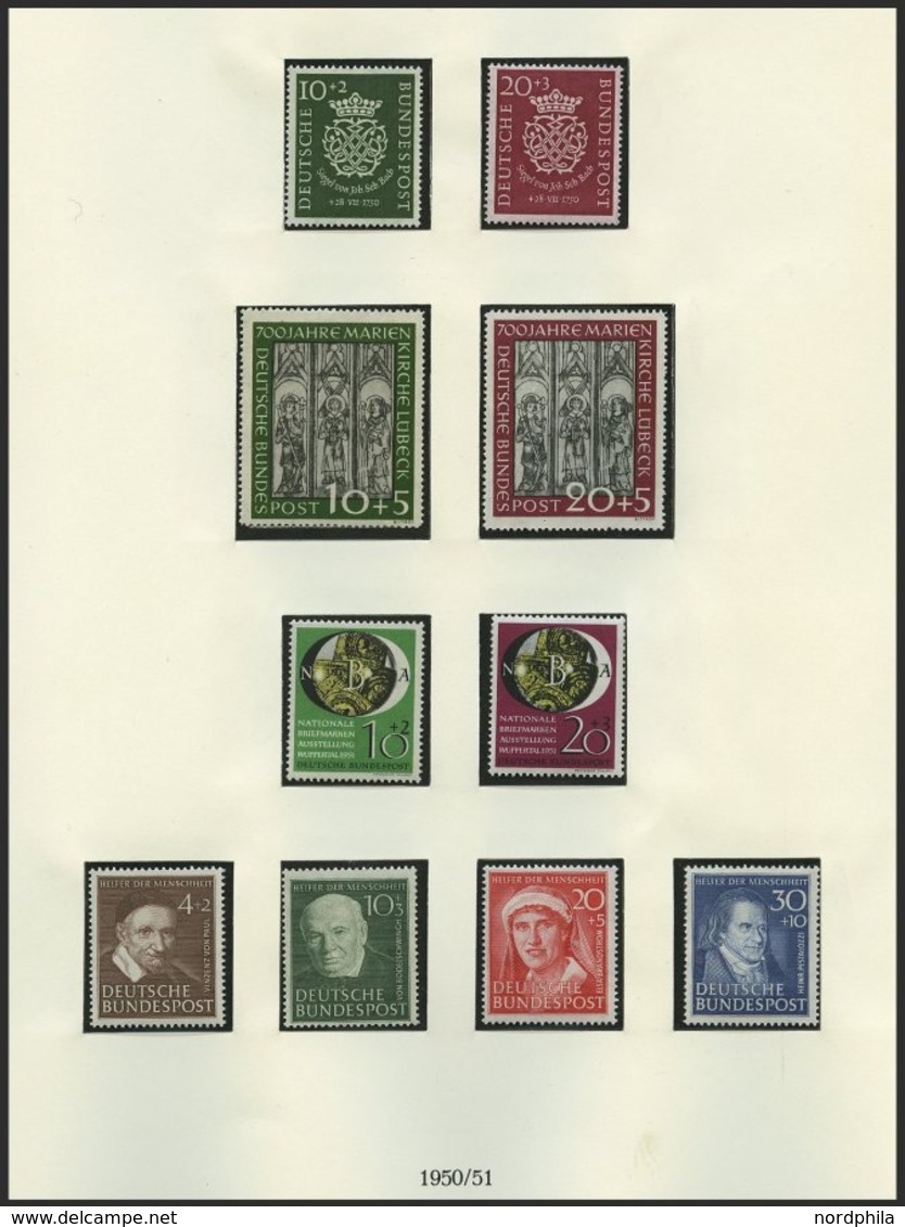 SAMMLUNGEN **, 1948-81, Postfrische Sammlung Bundesrepublik In 3 Lindner Falzlosalben, Bis Auf 25-90 Pf. Posthorn Komple - Usados