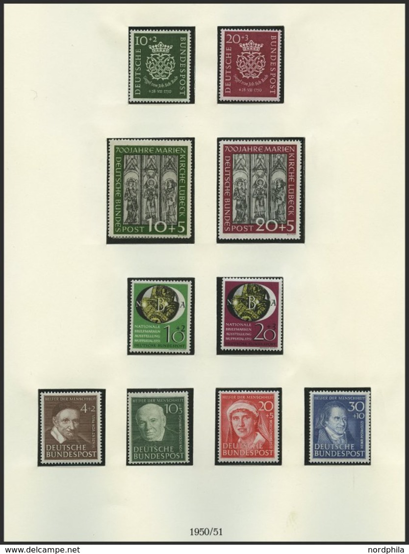 SAMMLUNGEN **, 1948-81, Postfrische Sammlung Bundesrepublik In 3 Lindner Falzlosalben, Bis Auf 25-90 Pf. Posthorn Komple - Used Stamps