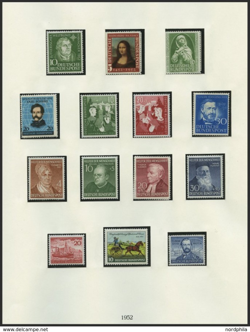 SAMMLUNGEN **, 1948-81, Postfrische Sammlung Bundesrepublik In 3 Lindner Falzlosalben, Bis Auf 25-90 Pf. Posthorn Komple - Used Stamps