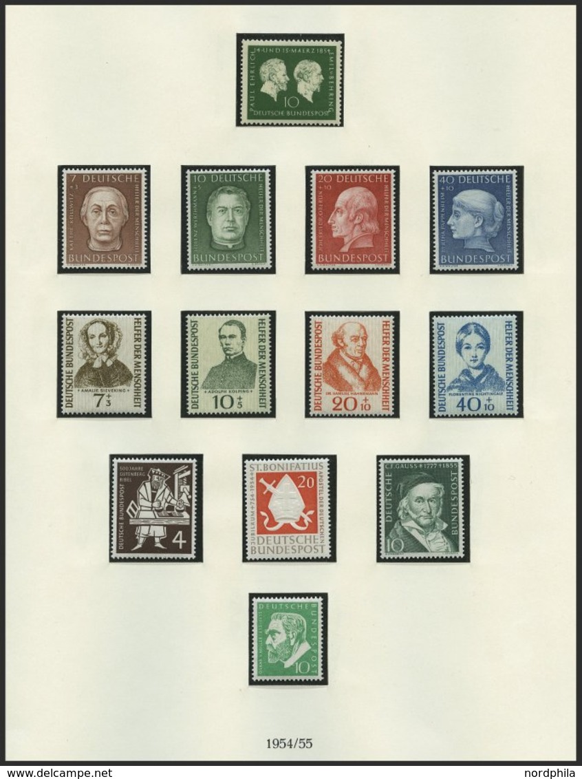 SAMMLUNGEN **, 1948-81, postfrische Sammlung Bundesrepublik in 3 Lindner Falzlosalben, bis auf 25-90 Pf. Posthorn komple