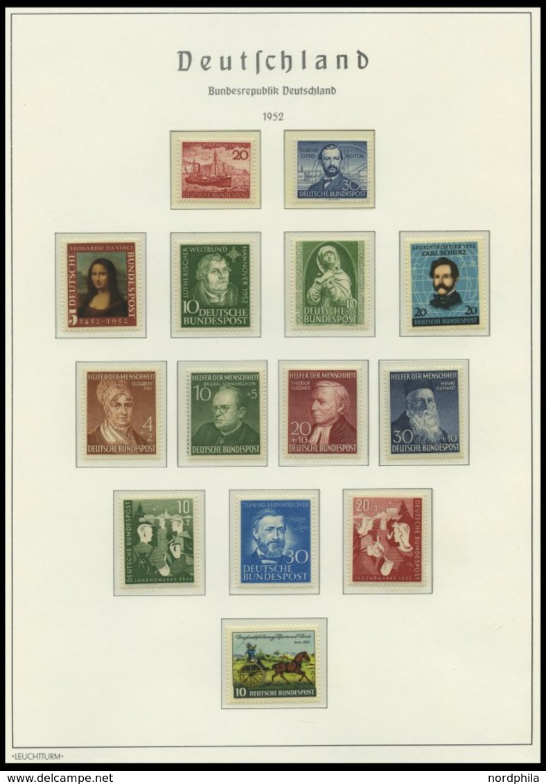 SAMMLUNGEN **, 1949-1979, Bis Auf Den Posthornsatz Komplette Postfrische Sammlung Bundesrepublik Im Leuchtturm Falzlosal - Usati
