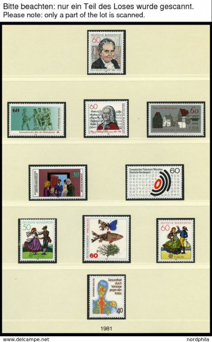 SAMMLUNGEN **, Komplette Postfrische Sammlung Bund Von 1981-90 Im Linder Falzlosalbum, Prachterhaltung - Oblitérés