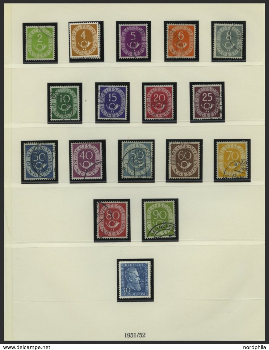 SAMMLUNGEN **, O, Bis Auf Posthornsatz Zweifach überkomplette Saubere Sammlung Bund Von 1949-89 In 3 Lindner Falzlosalbe - Oblitérés