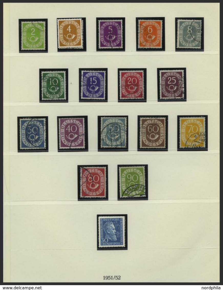 SAMMLUNGEN **, O, Bis Auf Posthornsatz Zweifach überkomplette Saubere Sammlung Bund Von 1949-89 In 3 Lindner Falzlosalbe - Used Stamps