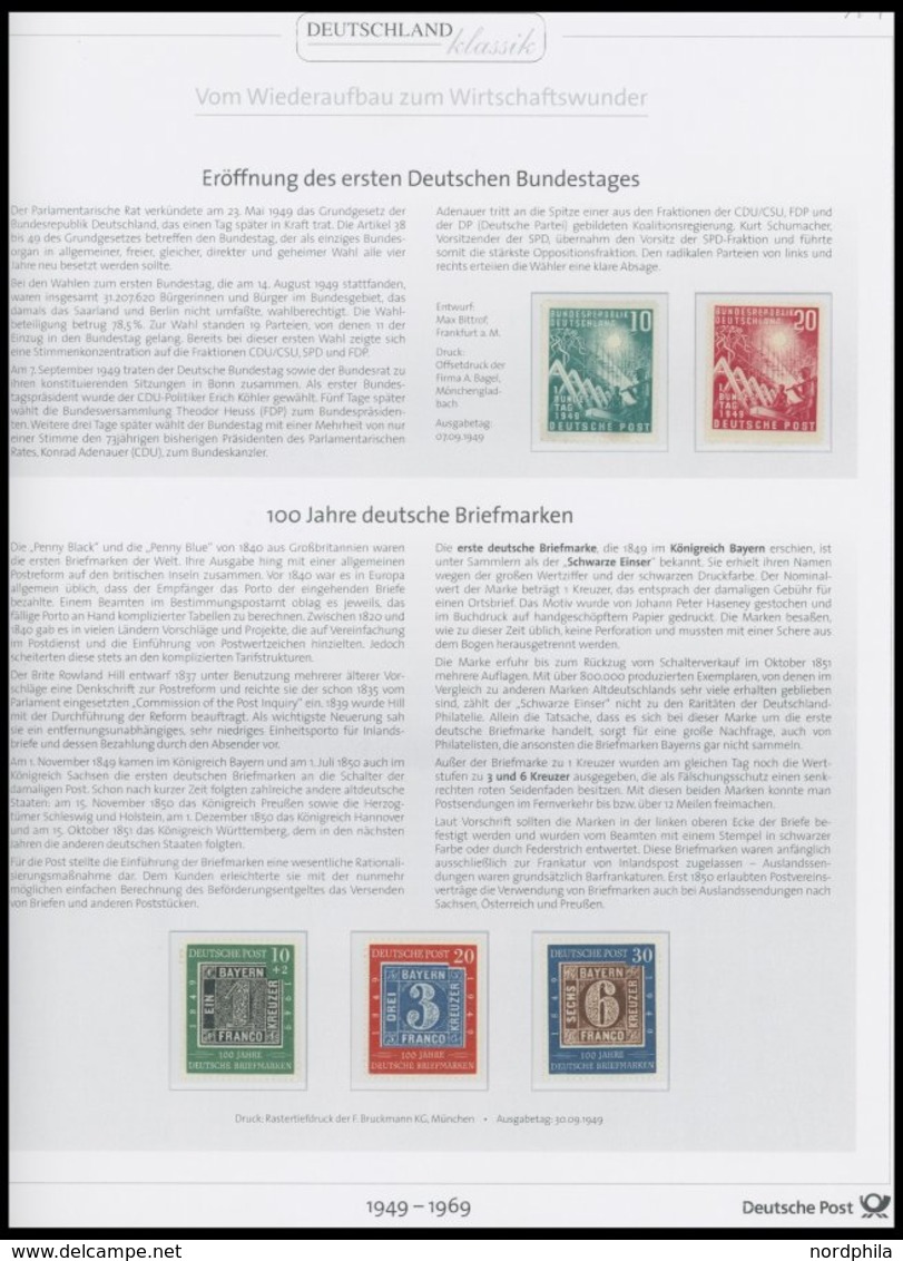 SAMMLUNGEN **,* , 1949-69, Bis Auf Den Posthornsatz Komplette Sammlung Im Deutsche Post Spezialalbum Die Briefmarken Vom - Gebraucht