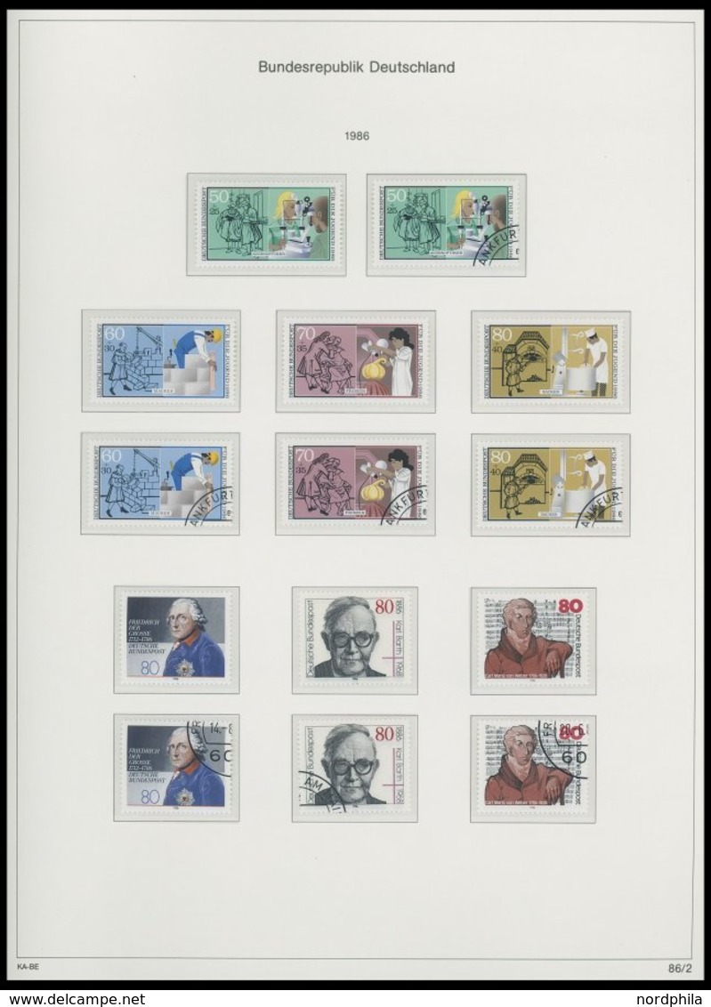 SAMMLUNGEN **,o , Sammlung Bundesrepublik Von 1974-87 In 2 KA-BE Bi-collcet Falzlosalben, Postfrisch Und Gestempelt Bis  - Usados