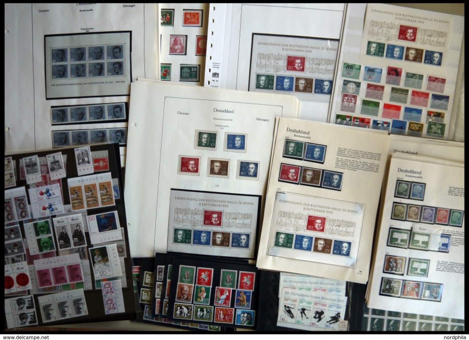 LOTS **, 1955-95, Partie Postfrischer Sammlungsteile Und Reste Auf Einsteckseiten, Albumblättern Und Einsteckkarten, Seh - Oblitérés