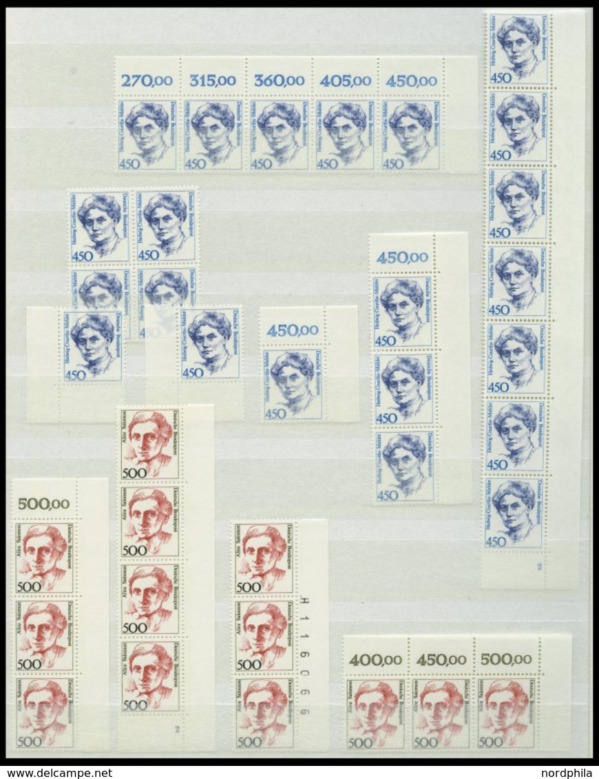 LOTS **, 1986-92, Postfrische Partie Persönlichkeiten In Paaren, Streifen, Oberrand- Und Randstücken, Mit Vielen Platten - Used Stamps