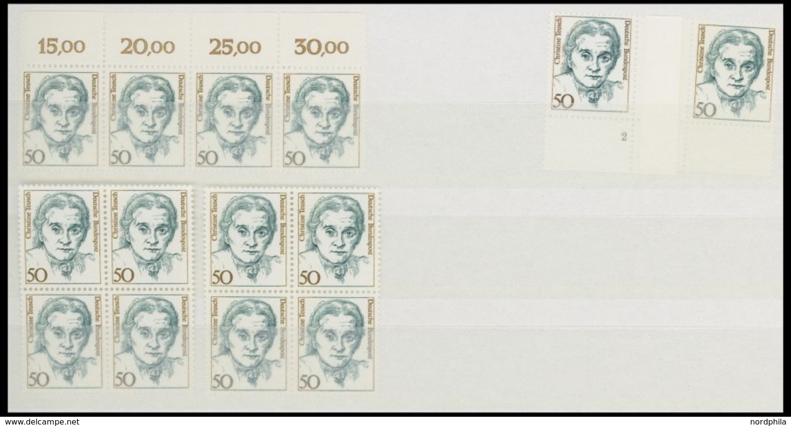 LOTS **, 1986-92, Postfrische Partie Persönlichkeiten In Paaren, Streifen, Oberrand- Und Randstücken, Mit Vielen Platten - Gebraucht