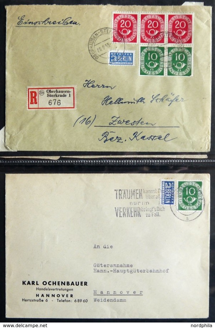 LOTS Sammlung von 69 meist verschiedenen Belegen Posthorn (ohne Paketkarten), dabei 70, 80 und 90 Pf. je als Einzelfrank