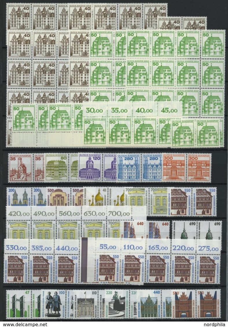 LOTS Aus 913-1938 Paar **, 1977-97, Kleine Dublettenpartie Waagerechte Paare Burgen Und Schlösser Und Sehenswürdigkeiten - Used Stamps