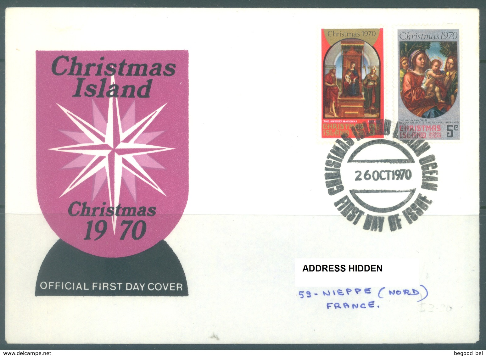 CHRISTMAS - FDC - 26.10.1970  - CHRISTMAS -  Yv 35-36 - Lot 17329 - Christmas Island