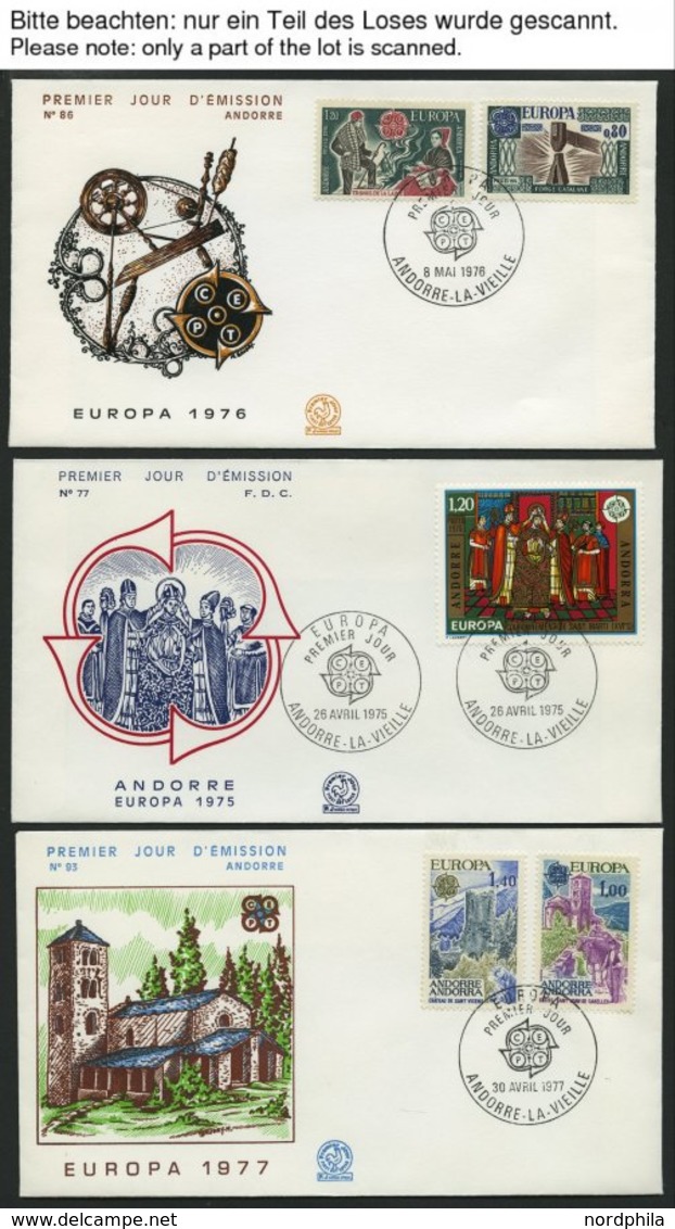 FRANZÖSISCHE-POST Brief,o , 1975-79, Europa, Komplett Auf FDC`s, Meist 2x, Dazu Einige Einzelmarken, Pracht, Mi. 60.- - Other & Unclassified