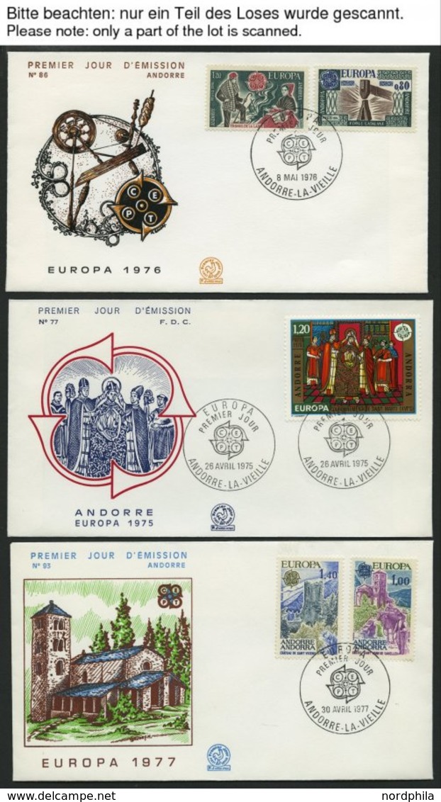 FRANZÖSISCHE-POST Brief,o , 1975-79, Europa, Komplett Auf FDC`s, Meist 2x, Dazu Einige Einzelmarken, Pracht, Mi. 60.- - Autres & Non Classés