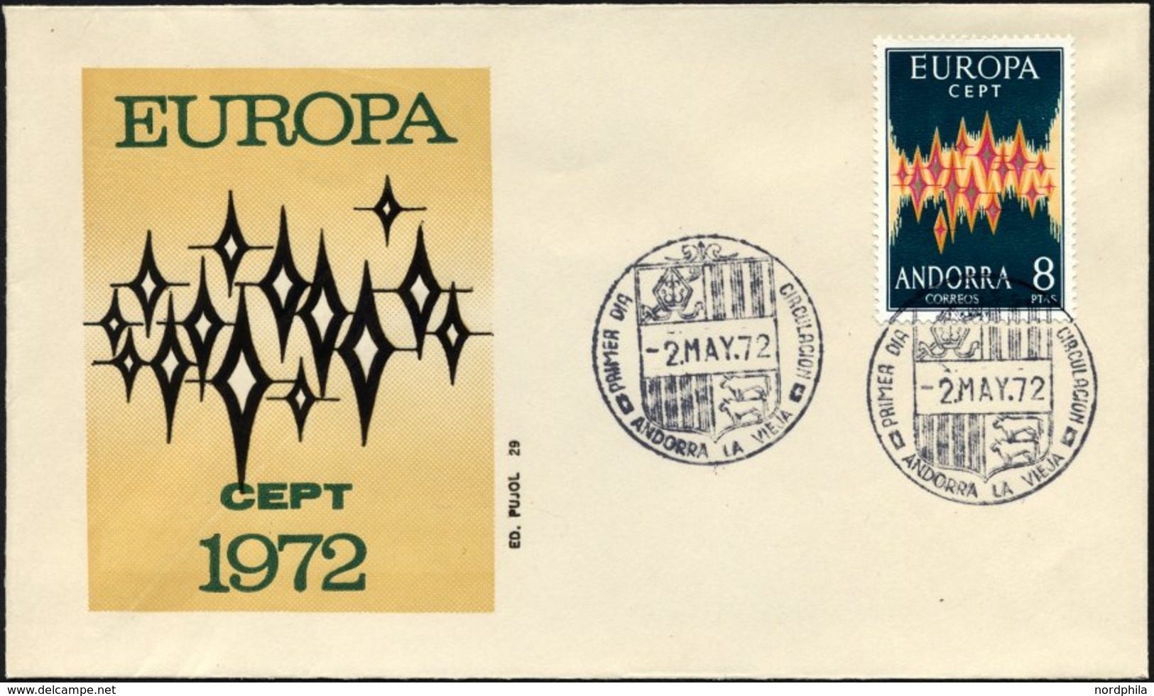 SPANISCHE-POST 71 BRIEF, 1972, 8 Pta. Europa Auf FDC, Pracht, Mi. 80.- - Otros & Sin Clasificación