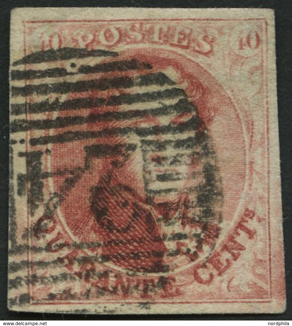 BELGIEN 9II O, 1958, 40 C. Karminrosa, Nummernstempel 24, Allseits Breitrandig, Kabinett, Gepr. Grobe - Sonstige & Ohne Zuordnung