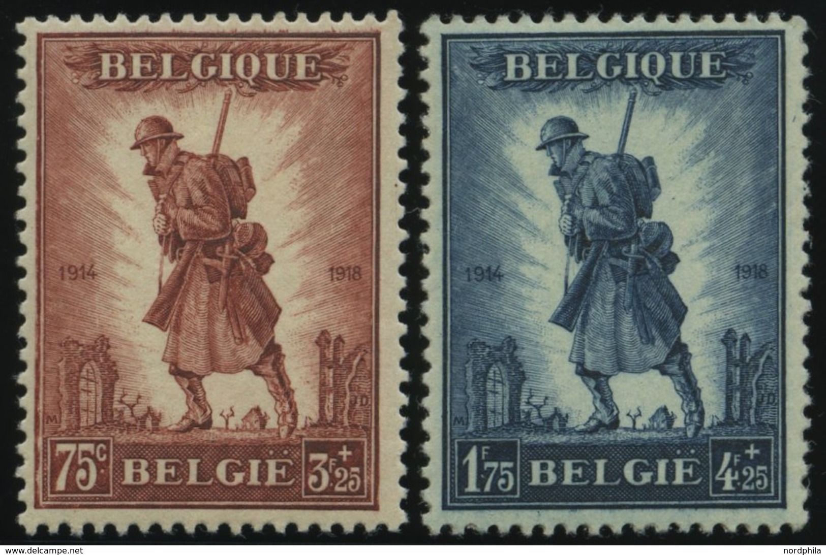 BELGIEN 342/3 *, 1932, Infanterie, Falzrest, Pracht, Mi. 150.- - Autres & Non Classés