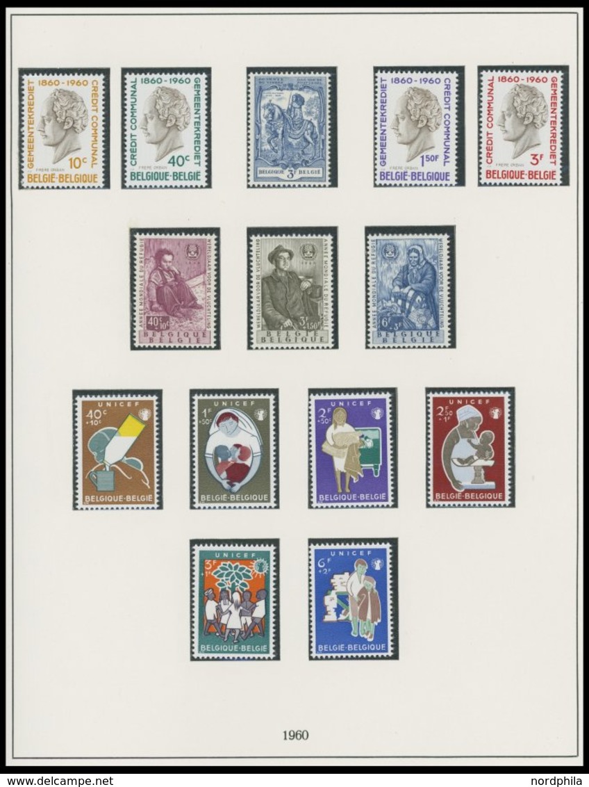 SAMMLUNGEN, LOTS **, Bis Auf 3 Kleine Werte Komplette Postfrische Sammlung Belgien Von 1958-62 Auf Linder Falzlosseiten, - Colecciones