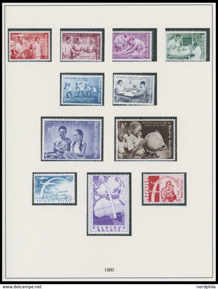 SAMMLUNGEN, LOTS **, Bis Auf 3 Kleine Werte Komplette Postfrische Sammlung Belgien Von 1958-62 Auf Linder Falzlosseiten, - Collections