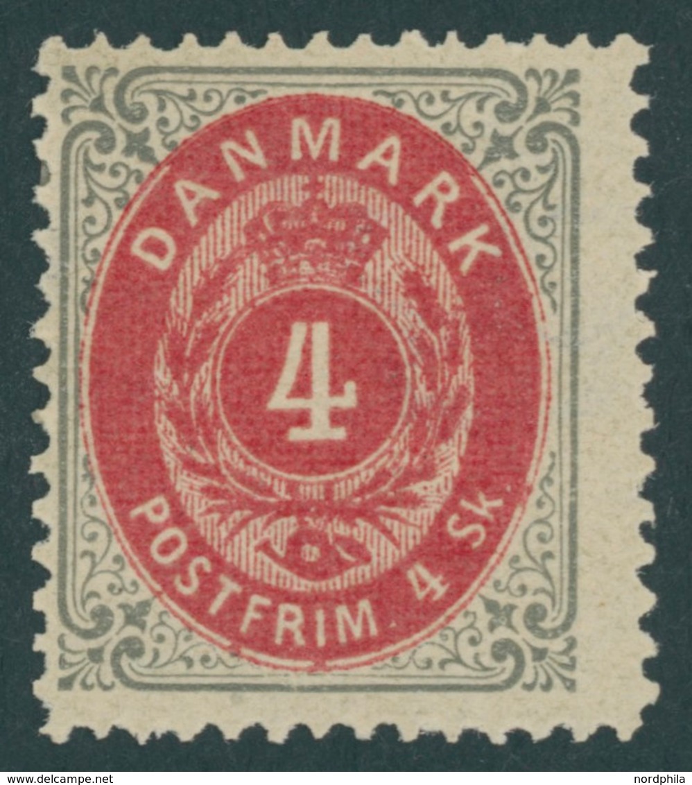 DÄNEMARK 17IA *, 1871, 3 S. Grau/lila, Falzrest, Pracht, Mi. 70.- - Usado