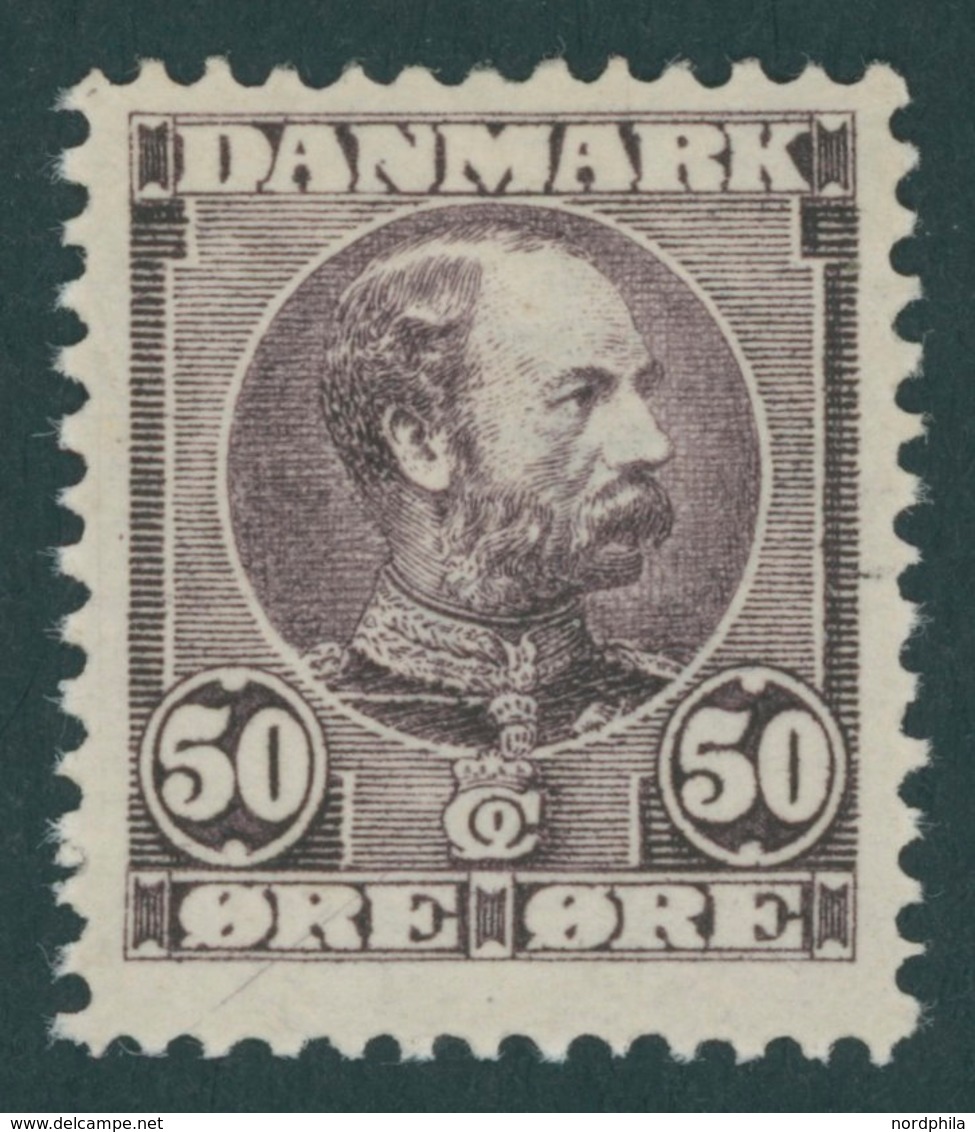 DÄNEMARK 51 *, 1905, 50 Ø Dunkellila, Falzrest, Pracht, Mi. 60.- - Used Stamps