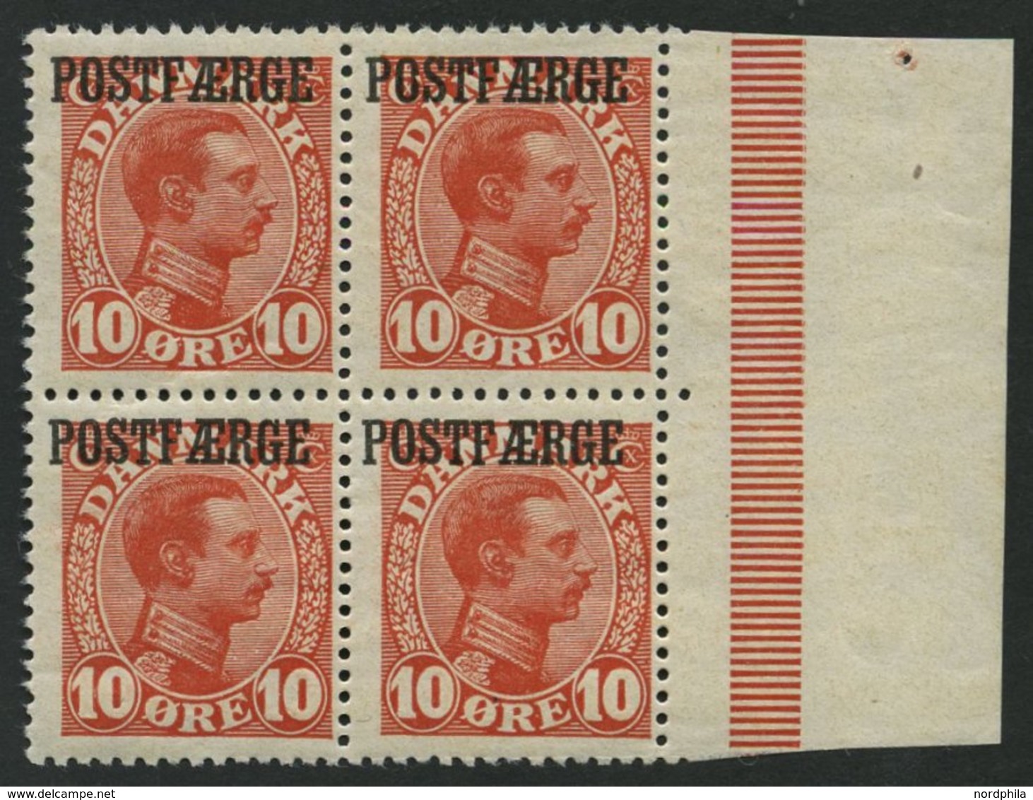 POSTFÄHREMARKEN Pf 1 VB **, *, 1919, 10 Ø Rot Im Randviererblock, 2 Werte Postfrisch, Pracht - Otros & Sin Clasificación