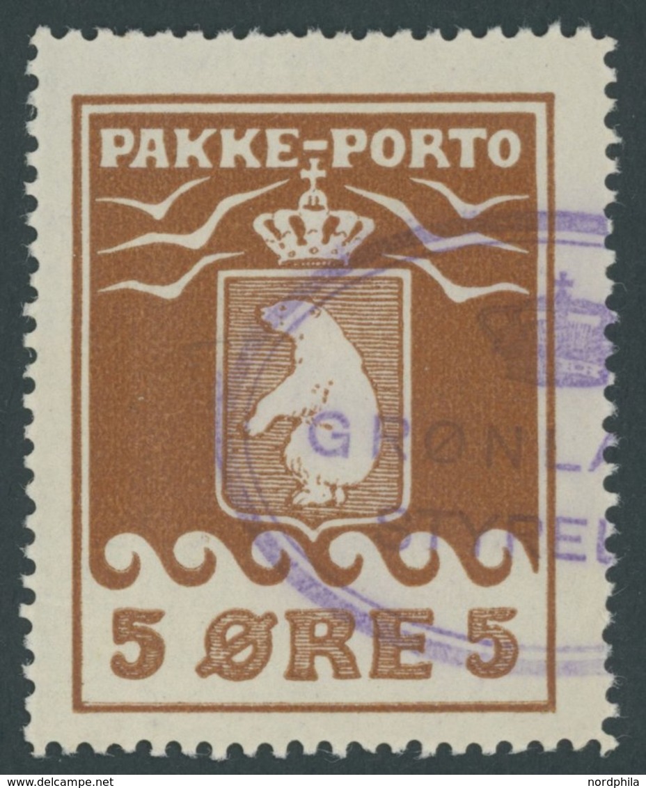 GRÖNLAND - PAKKE-PORTO 6A O, 1918, 5 Ø Hellrotbraun, üblich Gezähnt Pracht, Mi. 100.- - Colis Postaux