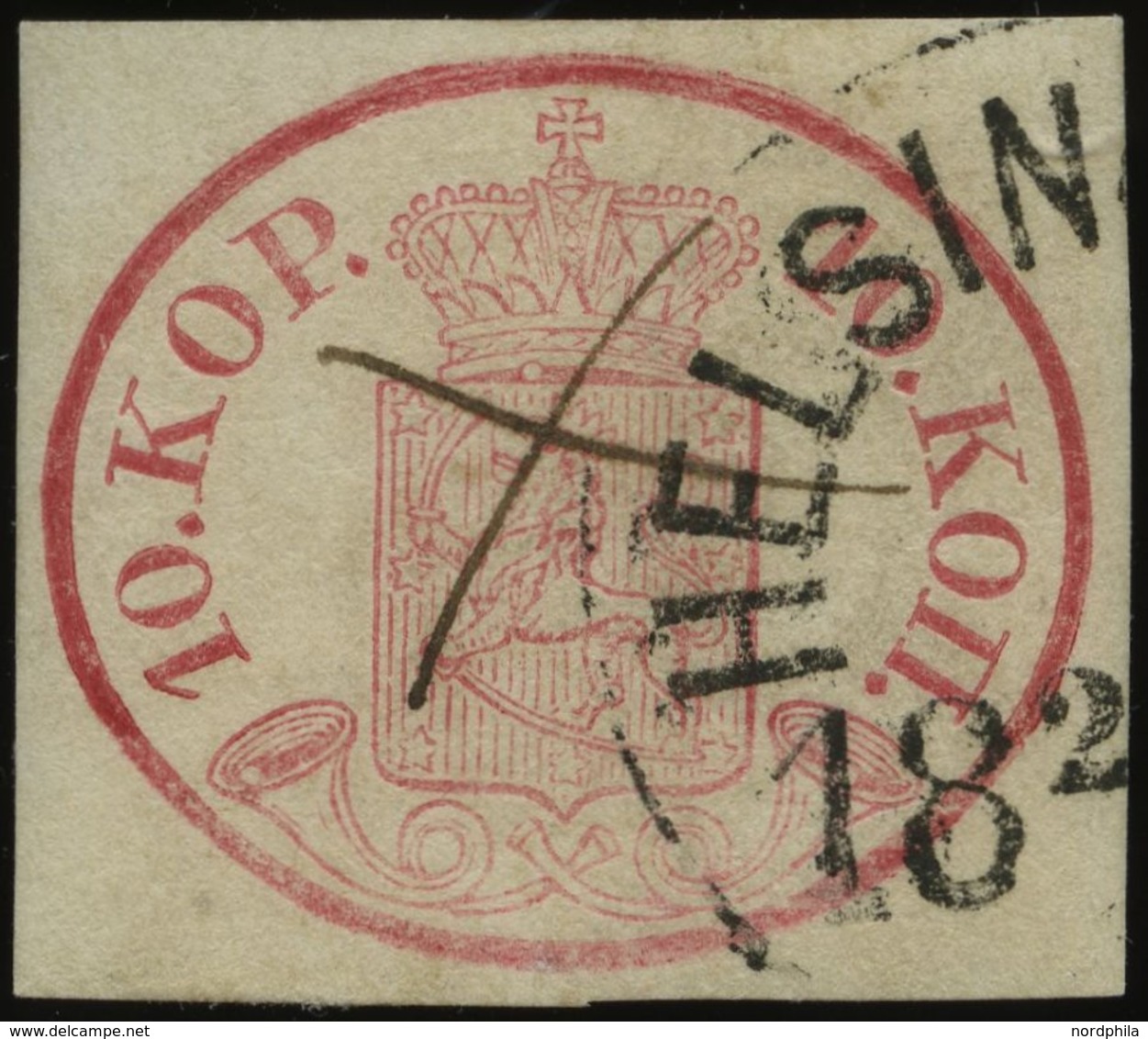 FINNLAND 2x O, 1856, 10 K. Karmin, K1 HELINGFORS Und Federkreuz, Pracht, Mi. 650.- - Other & Unclassified