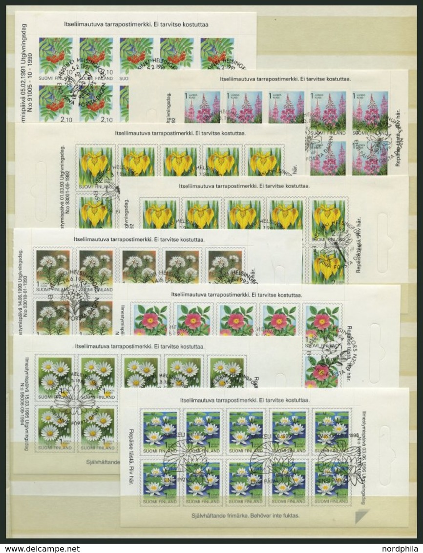 ZUSAMMENDRUCKE H-Bl. O, 1991-2000, Freimarken, Alle 12 Folien-Heftchenblätter, Sonderstempel, Pracht - Carnets