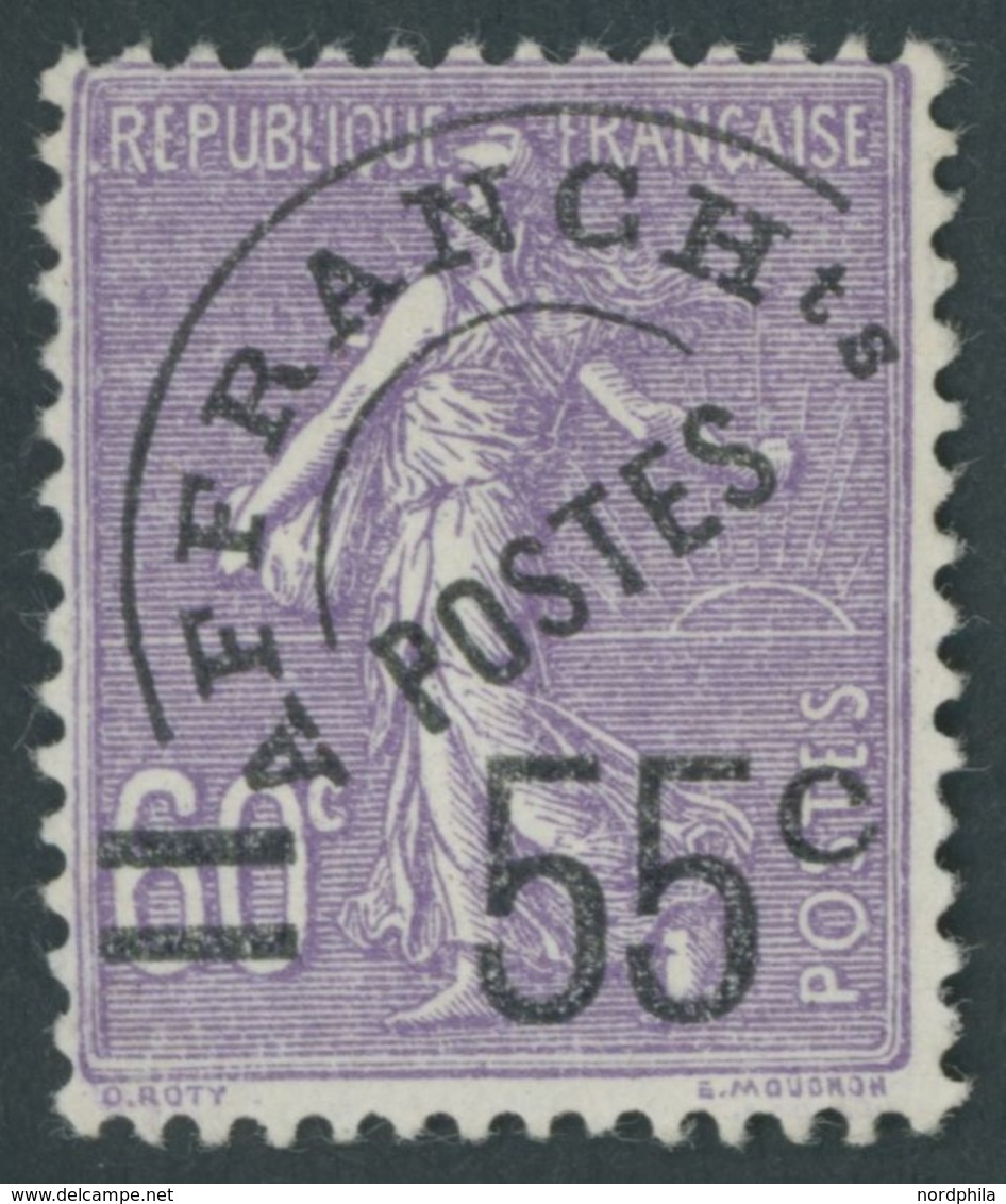 FRANKREICH 199 **, 1926, 55 C. Auf 60 C. Violett, Postfrisch, Pracht, Mi. 240.- - Autres & Non Classés