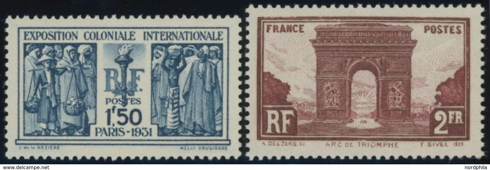 FRANKREICH 262/3 **, 1931, Kolonialausstellung Und Triumphbogen, Postfrisch, 2 Prachtwerte, Mi. 120.- - Autres & Non Classés
