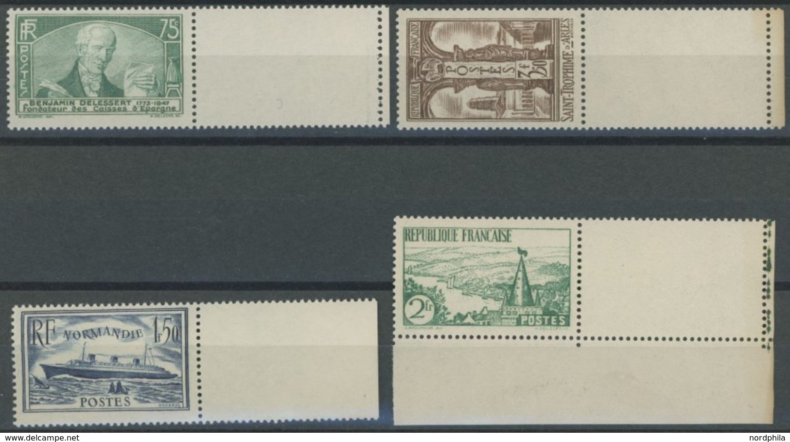 FRANKREICH 296-99 **, 1935, 4 Postfrische Prachtwerte, Je Mit Anhängendem Leerfeld, Mi. (170.-) - Sonstige & Ohne Zuordnung