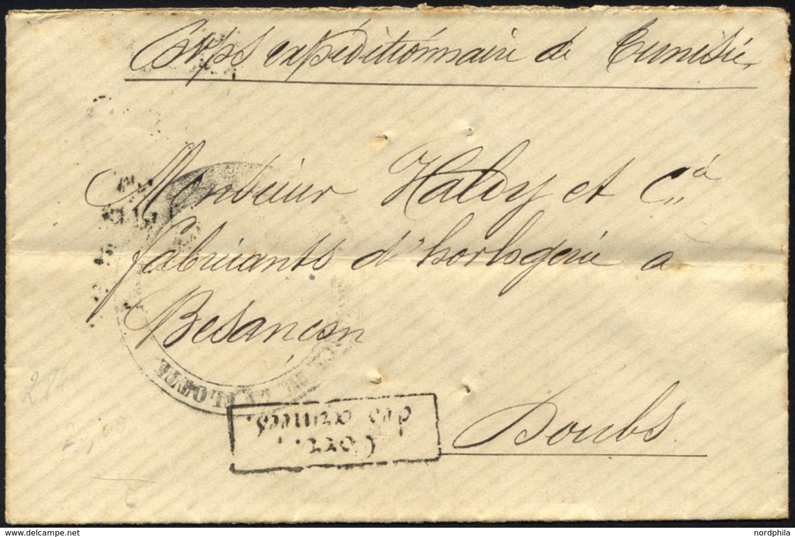 FRANKREICH FELDPOST 1881, Handschriftlicher Vermerk Corps Expéditionäre De Tunesie Und Schwarzer R2 CORR.DES ARMÉES (der - War Stamps