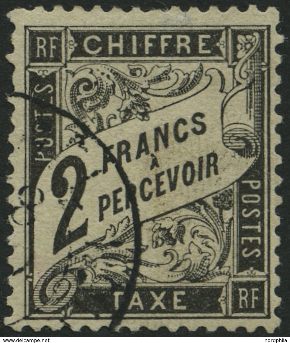 PORTOMARKEN P 22 O, 1882, 2 Fr. Schwarz, Feinst (kleine Helle Stelle), Gepr. Drahn, Mi. 900.- - Postage Due