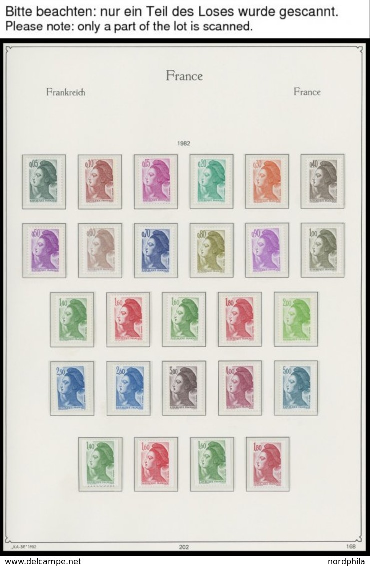 SAMMLUNGEN **, Komplette Postfrische Sammlung Frankreich Von 1980-90 Im KA-BE Falzlosalbum, Dabei Streifen Und Markenhef - Collections