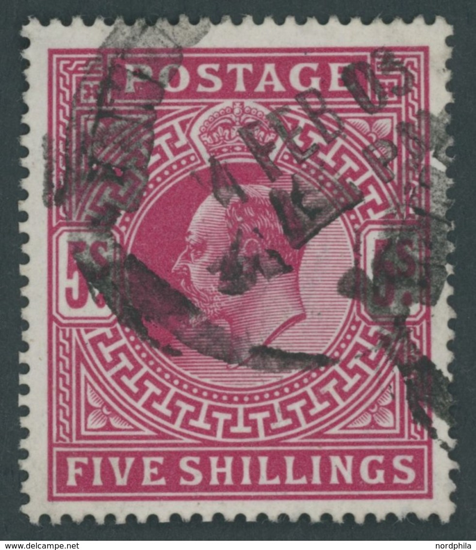 GROSSBRITANNIEN 116 O, 1902, 5 Sh. Karmin, Pracht, Mi. 120.- - Otros & Sin Clasificación