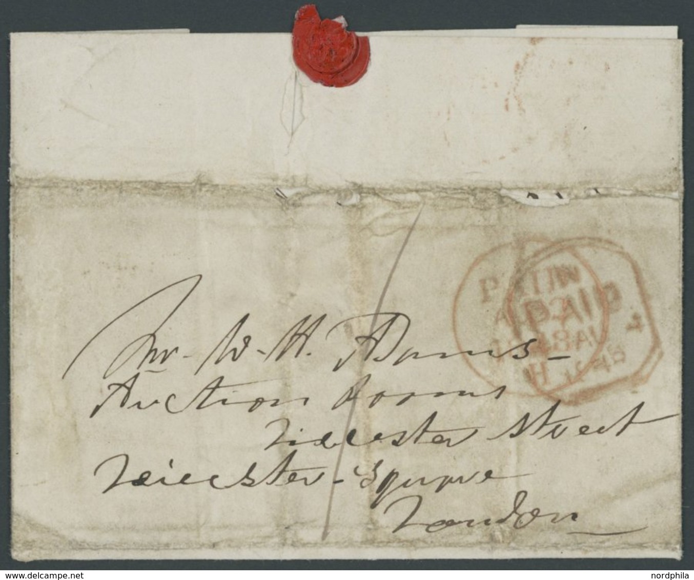 GROSSBRITANNIEN 1848, Eigenhändiger Brief Des Englischen Ballonfahrers John Hampton An Mr. Adams Auction Rooms In London - Otros & Sin Clasificación