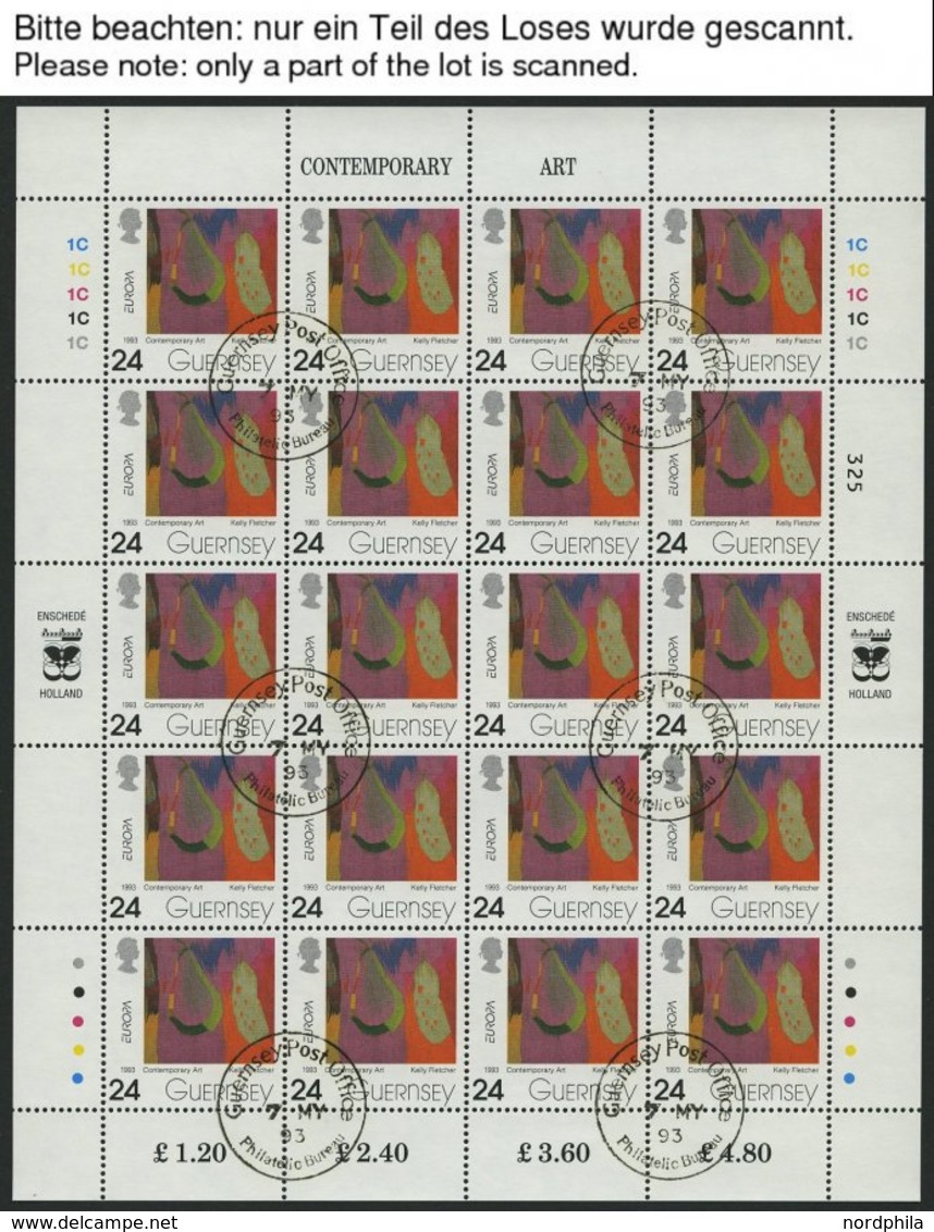 GUERNSEY KB O, 1976-94, Europa, Bis Auf 1977 Alle 18 Kleinbogensätze Komplett, U.a. Mit Mi.Nr. 608-11, Pracht, Mi. 716.- - Guernesey
