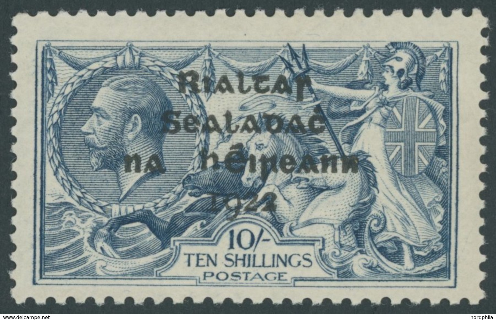 IRLAND 11I *, 1922, 10 Sc. Vierzeiliger Aufdruck, Fast Postfrisch, Pracht - Sonstige & Ohne Zuordnung